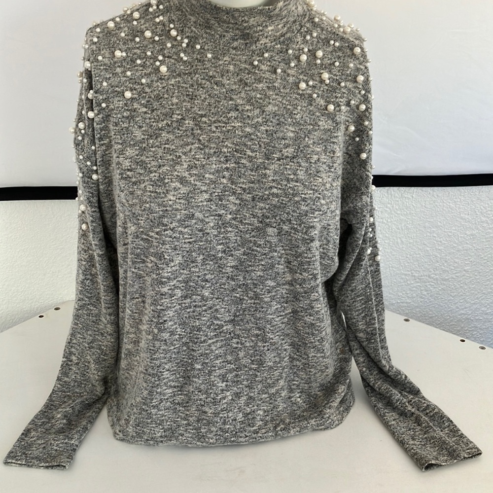 H&M faux pearl sweater